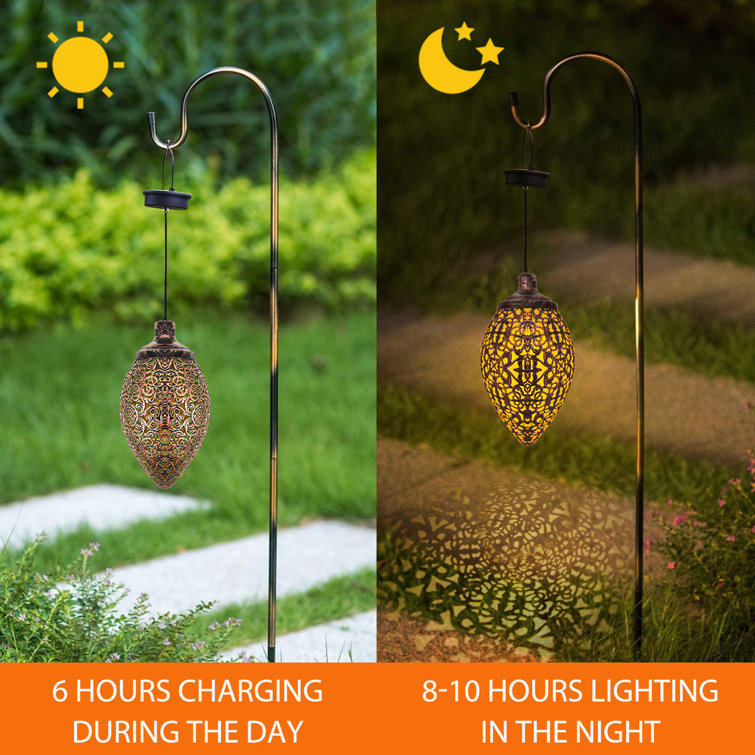 Solar Outdoor Lantern Garden Waterproof LED Hanging Lights for Yard Patio  Pathway Landscape Decor